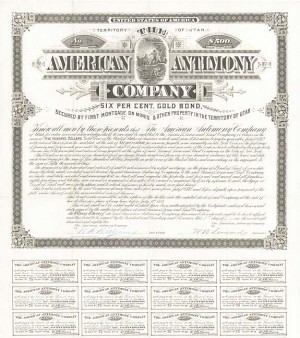 American Antimony Co. - $500 Bond (Uncanceled)